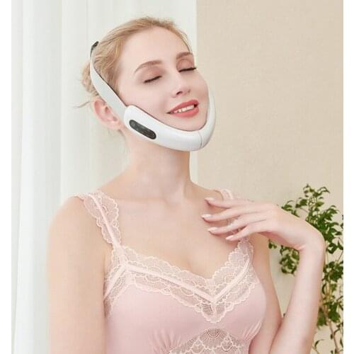 Electric V-Face Shaping Massager Chin V-Line Up Lift Belt Masseter Double Chin Removal EMS Facial Lifting Face Slimming