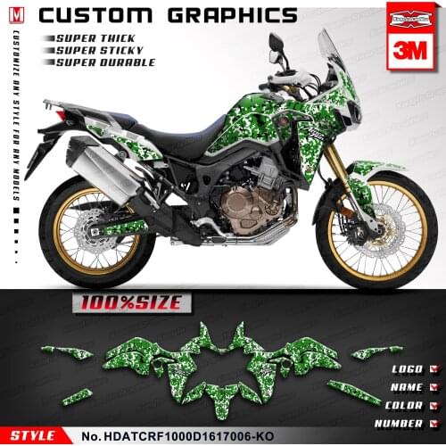 KUNGFU GRAPHICS Vehicle Wraps Stickers for Africa Twin CRF1000D CRF1000L 2016 2017, Style No. HDATCRF1000D1617006-KO