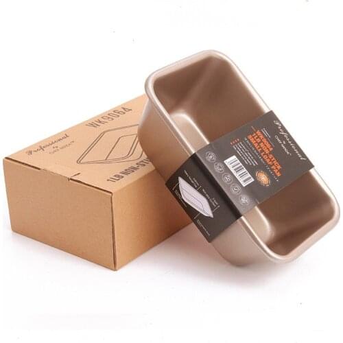 1 LB Glod Carbon Steel Easy Release And Clean Bread Moulds Small Loaf Pan Bakeware Cooking Tools Toast Mould Cake Pans