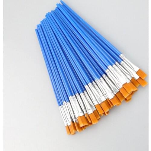 50 PCS Flat Paint Brushes Small Brush Volume For Painting Detail Essential Props For Painting Art