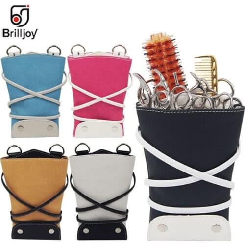 PU Leather Hair Scissor Holster Pouch Holder Stylist Clippers Clip Comb Hairdressing Kit Pet Scissors Bag Shoulder Belt Waist Ba