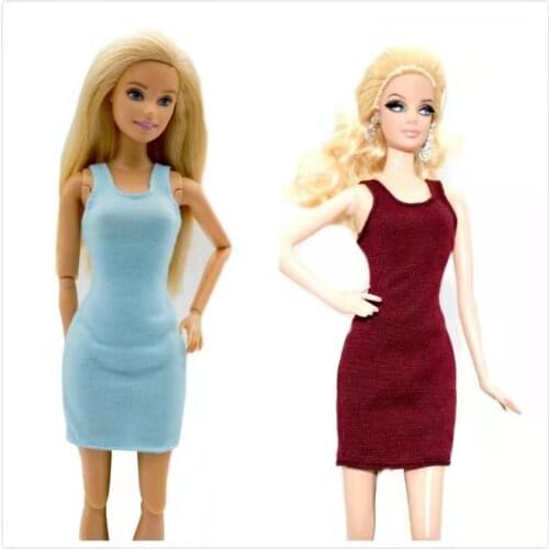 2pcs Fashion Sleeveless Tank Dress For Barbie 1/6 BJD Doll Clothes Outfit Kid Dollhouse DIY Toy Girl Gift 30cm Dolls Accessories