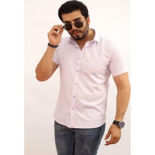 SLYM FİT SHORT SLEEVED LILA OXFORD MEN SHIRT