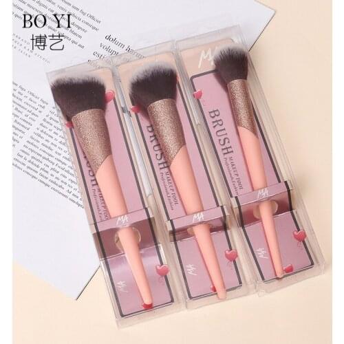 New single blush brush powder paint single soft bristle makeup brush chive pink rod brush