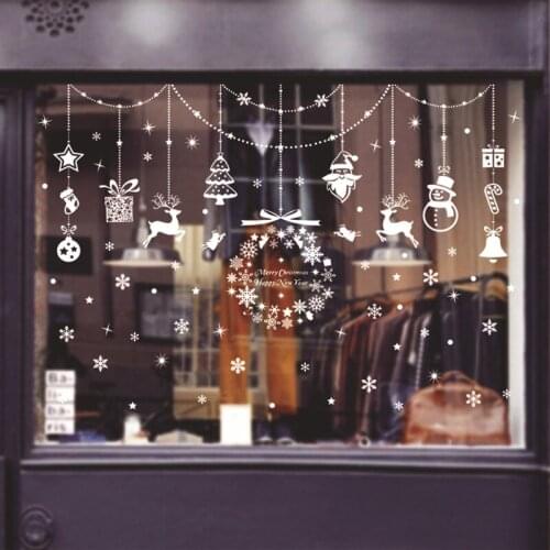 New Year Window Glass PVC Wall Sticker Christmas DIY elk Wall Stickers Home Decal Christmas Decoration For Home Supplies
