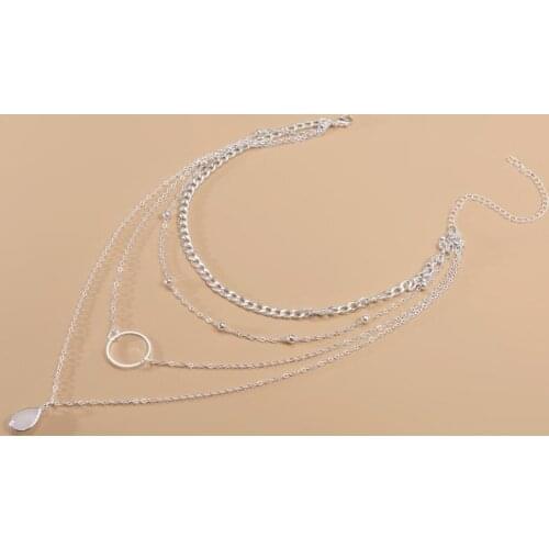 New Fashion Jewelry Necklace Gothic Statement Necklace Drop-shaped Multilayer Necklace Women Bijoux Homme Choker Wholesale