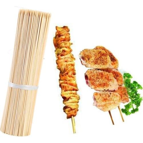 Barbecue Food Sticks Bamboo Skewers BBQ Sticks Meat Disposable Grill Summer Outdoor Picnic Tool BBQ Tools 3.5mm 300/200/100pcs