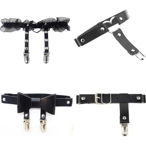 1PCs Newest Womens Sexy Elasticity Harness Heart Leg Chain Garter Belts Cosplay Spike Punk Style Elastic Thigh Ring Garter