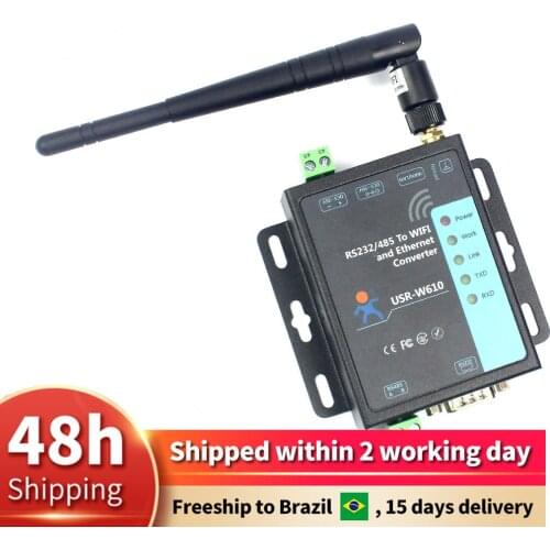 USR-W610 1-Port RS485 RS232 to WiFi Converter Serial to WiFi Ethernet Wireless Server Support WatchDog Modbus Gateway TCP UDP