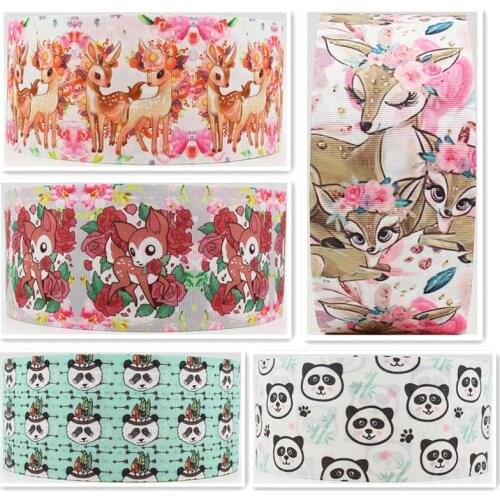 Q&N ribbon 16mm 22mm 25mm 38mm 50mm 75mm animal printed grosgrain ribbon webbing 50yards/roll for hair tie free shipping
