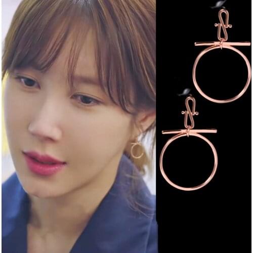 8-shaped round high quality Earrings Korean Drama Penthouse Lee Ji-ah same style Earrings