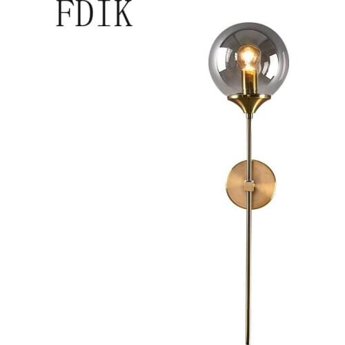 Nordic Led Glass Wall Lamp Modern Magic Bean Wall Sconce for Bedside Bedroom Living Room Corridor Aisle Home Decoration Lighting