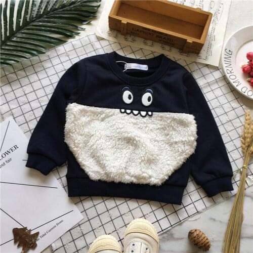 Tonytaobaby Autumn Clothing New Style Baby BOYS Dark Blue Contrast Color Children Sweatshirt