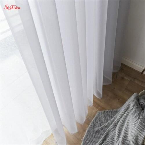 Tulle Modern Curtains for Living Room Panel Sheer Scarf Valances Transparent Drapes Sheer for the Bedroom wedding decoration 5z