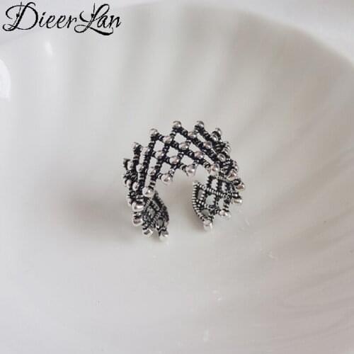 Vintage Silver Color Hollow Rings for Women Men Finger Rings Statement Jewelry Girls Gifts