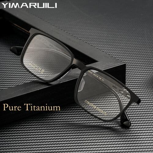 New Men Sheet Metal Spectacle Frame Full Frame Ultra-Light Pure Titanium Spectacle Frame Myopia Prescription Glasses HTB5020