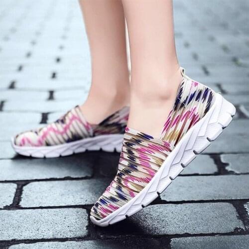 Womens Casual Flat Shoes Walking Sneakers Ladies Non-slip Shoes Womens Sequined Mesh Breathable Vulcanized Shoes