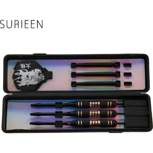 1Set 23g Brass Steel Needle Tip Darts Kit with Dart Box Case Dardos Aluminum/ Plastic Dart Shafts+ Nice Dart Flights New Arrival