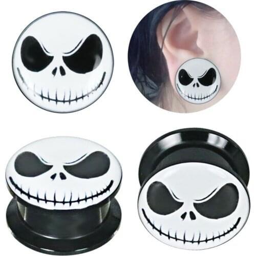 1 Pair Nightmare Ear Plugs Gauges Expander Ear Stretcher Piercing Flesh Ear Tunnels Body Jewelry