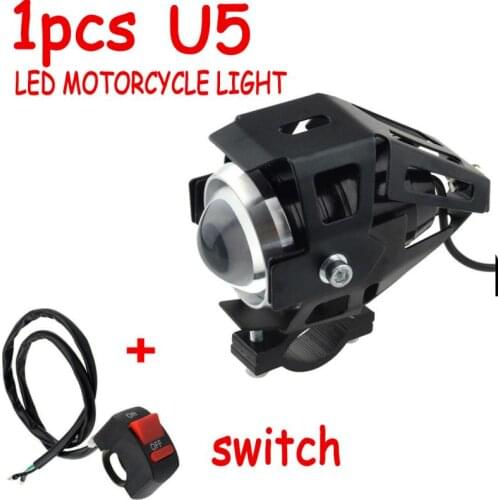 1pcs U5 Motorcycle Headlight DRL Spotlights Auxiliary Bright 12v LED Bicycle Lamp Accessories Car Work Fog Light