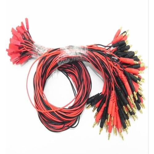 100pcs/lot JST to 4.0mm banana gold Plug for DIY Battery Part with 60cm long 22AWG silicone cable