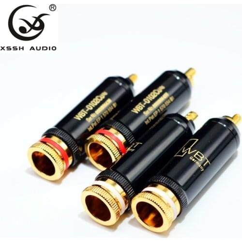 4/8/16pcs High Quality Hifi DIY Star Line Silver Plated / Gold Plated Copper RCA Plug jack connector audio cable