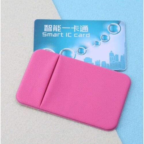 63HC Mobile Phone Credit Card Wallet Holder Pocket Stick-On Adhesive Elastic Tool