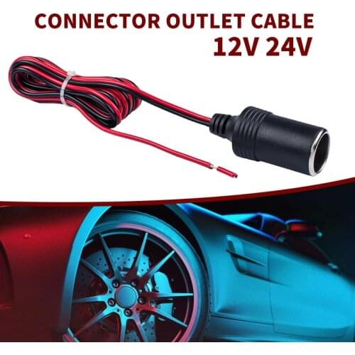 1x Car 15A Male Plug Cigarette Lighter Adapter Power Supply Cord with 30cm Cable Wire Socket 12V 24V Auto Connector Outlet Cable