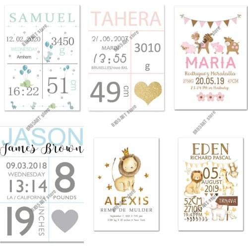 5D DIY Diamond Painting Personalized Baby Birth Custom Cross Stitch Kits Full Drill Embroidery Mosaic Picture Gift Home Decor