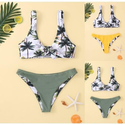 Two-piece Print Bikini Women High Waist Push-up Bandage Swimwear Swimsuit Female Thong Brazilian Bathing Suits Maillot De Bain