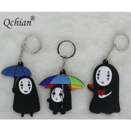 Cartoon Spirited Away Faceless Men PVC Double-sided Automobiles Motorcycle Bag Pendant Jewelry Keychain