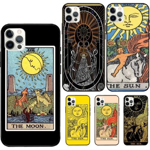 The SUN Tarot card Case For iPhone 11 Pro XS Max XR X Soft Cover For iPhone 12 Mini 7 8 Plus SE Phone Case