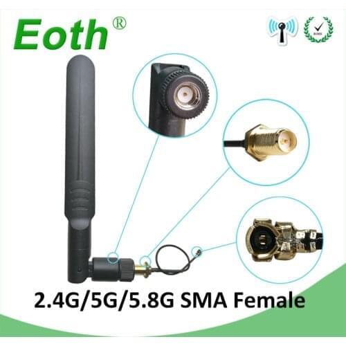 2.4ghz Antenna wifi pbx antena 2.4G 5GHz 5.8Ghz 8dBi antene RP-SMA Connector Dual Band 2.4G 5G 5.8G SMA female 21cm Pigtal cable