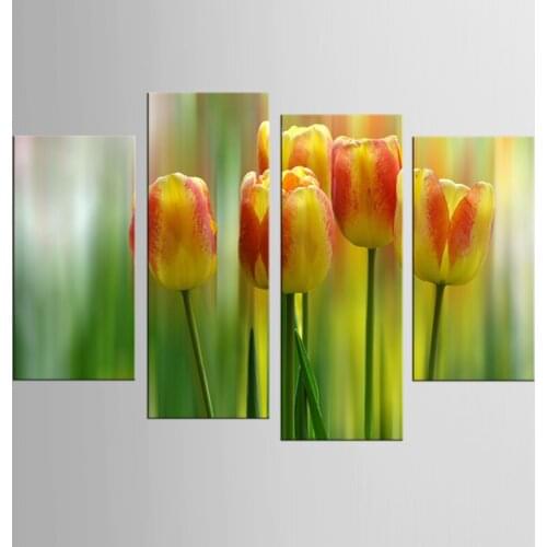 HOT frame 4pcs / set beautiful white chrysanthemum wall art wall decoration home decoration canvas on canvas print painting