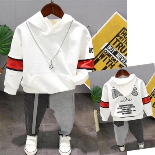 Hot fashion Long Sleeve Baby boys Clothing suits Children Clothing Set Baby Clothes Cotton Hoodies and jeans 2pcs boys set