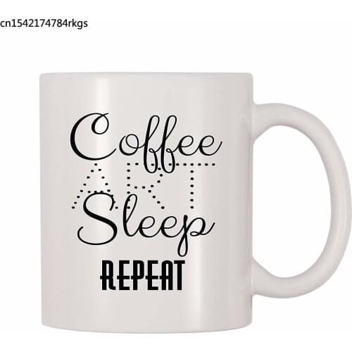 Coffee Art Sleep Repeat Mug (11 oz)