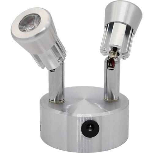 Jewelry display cabinet lamp,rotatable multi head RF remote control battery lamp, 2 head portable accent recharging spot light