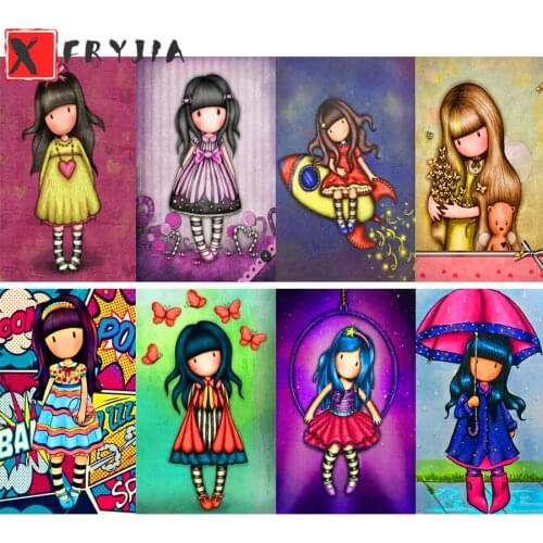 Cartoon cute girl 5d diy diamond painting diamond mosaic cross stitch embroidery Children gift diamond round square drill decor