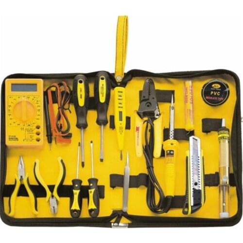 15pcs Home Electronics Repair tools Kit electronic network telecommunications Multimeter+soldering iron+pliers
