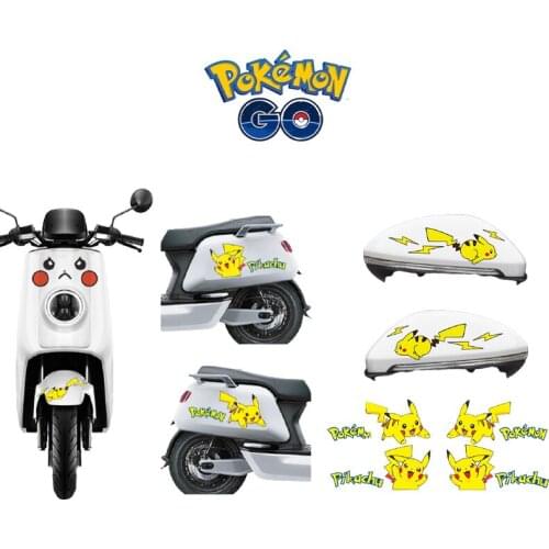 1/2PCS Pokemon Pikachu Funny Car Sticker for Auto Decal Window Waterproof Cars Glue Reflective Strips Bike Motorcycle Stickers