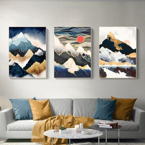 Sunrise Mountain Canvas Poster Print Landscape Whale Home Decor Modern Abstract Wall Art Painting Living Room Decoration Picture