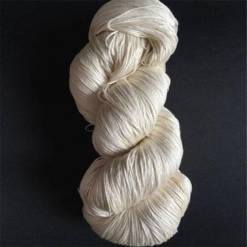 Natural silk fiber 100% mumberry hand knitting yarn raw white silk 120