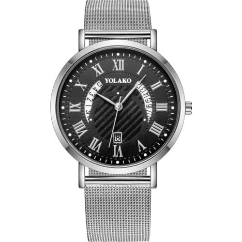 New Men Watches 2020 Luxury Brand Men Stainless Steel Mesh Calendar Watch Men Business Quartz Watch Relogio Masculino