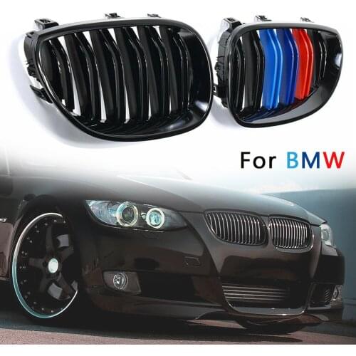 NEW Gloss Black M-Color Front Grill Kidney Grille Racing Grill Fit For BMW E60 E61 5 Series 2003-2010 Car Styling Accessories