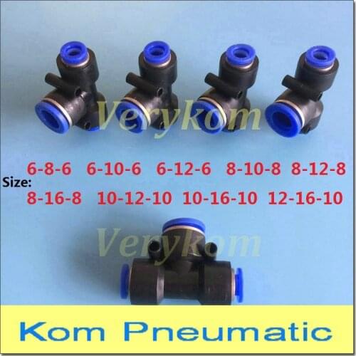 PEG Enlarge Air Fitting 4MM 6MM To 12MM 10MM 8MM Pneumatic Unequal Union Tee Tube Pipe Quick Connector Coupling PEG 4-8 4-10 4-6