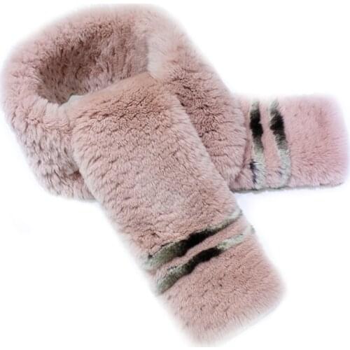 Rex Rabbit Fur Scarves Shawls Women Knit Autumn And Winter Fashion Thermal Neckerchief Women Accessories