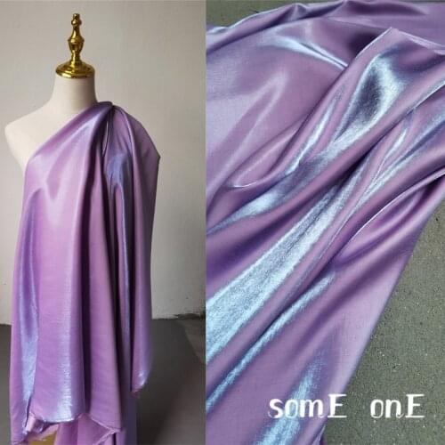 Silk Satin Fabric Violet Reflective Polyester Cotton DIY Decor Kungfu Suit HANFU Cheongsam Shirt Skirt Dress Designer Fabric