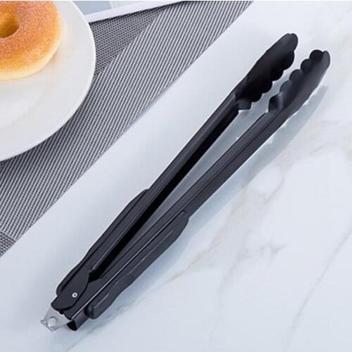 Silicone BBQ Grilling Tong Kitchen Cooking Salad Bread Serving Tong NonStick Barbecue Clip Clamp Stainless Steel Kitchen Gadgets