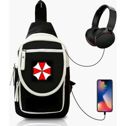 Umbrella Chest Bag Corporation Printed Tough Popular Game Bosom Case Leather Canvas Sling Pouch Single Shoulder Pack