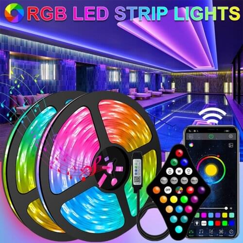5m Led Strip Light Touch Control RGB 5050 Waterproof Led Strip 10m 15m Led Flexible Ribbon Tape for Home Decorations Room Light